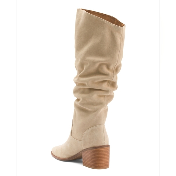 🔹️Kelsi Dagger🔹️ FAWN Suede Easton ruched High Shaft Heeled Boots - Picture 3 of 4